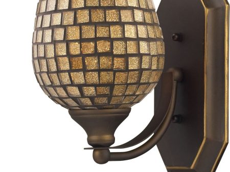 Bath and Spa 1 Light Led Vanity In Aged Bronze and Gold Leaf Glass Supply