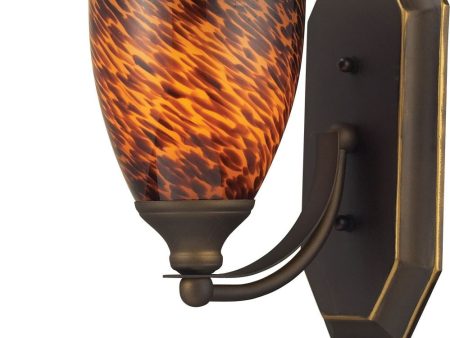 Bath and Spa 1 Light Led Vanity In Aged Bronze and Espresso Glass Supply