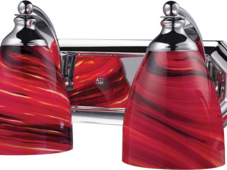 Bath and Spa 2 Light Vanity In Polished Chrome and Autumn Glass For Cheap