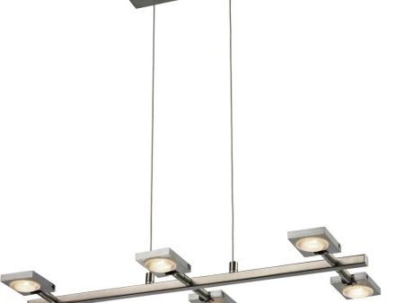 Reilly 6 Light Chandelier In Brushed Nickel and Brushed Aluminum Supply